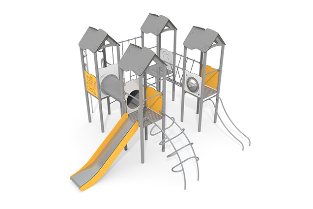 3D rendering af Play tower - Active quadruple tower climbing system