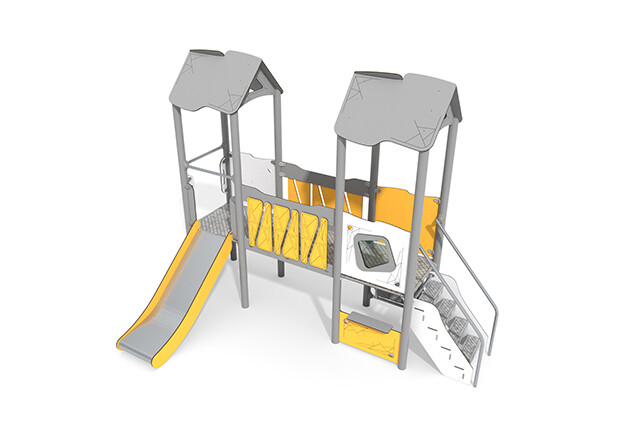 3D rendering af Play tower - Active double tower bridge walkway