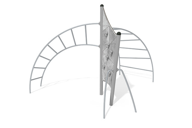 3D rendering af Climbing structure - Active climbing wall with ladders