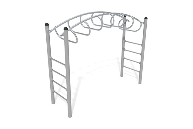 3D rendering af Obstacle course - Active curved monkey bars with ladders