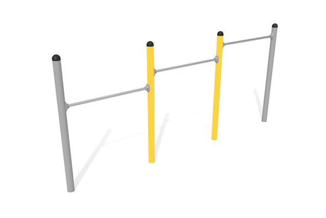 3D rendering af Obstacle course - Active triple horizontal bar 1
