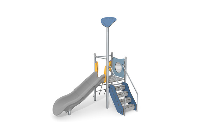3D rendering af Play tower - Aquarius INOX small tower slide