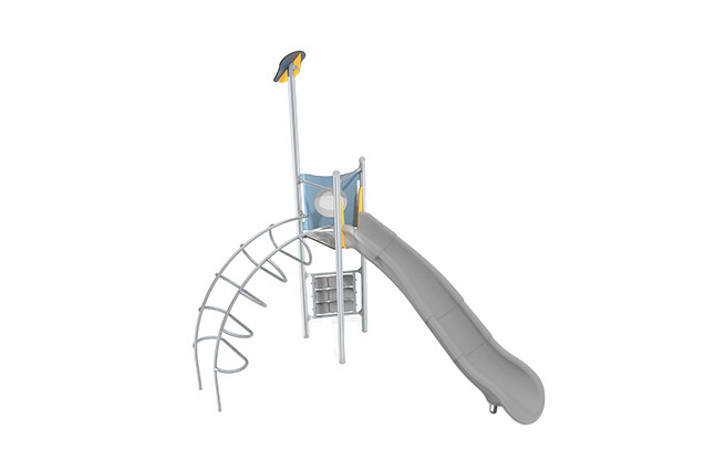3D rendering af Play tower - Aquarius INOX small tower climbing ladder