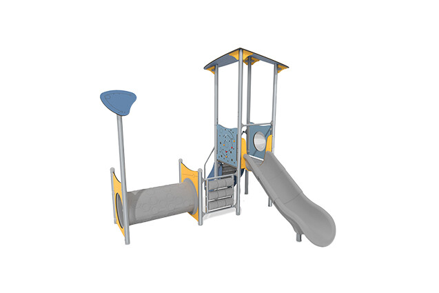 3D rendering af Play tower - Aquarius INOX small tower crawl tube