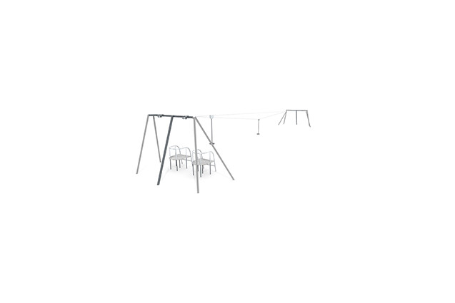 3D rendering af Zip wire – double with platform steel 33 m