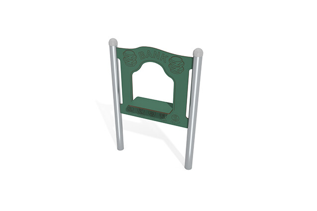 3D rendering af Activity board - bank counter / grocery counter green