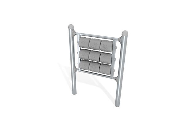 3D rendering af Tic-tac-toe game stainless steel