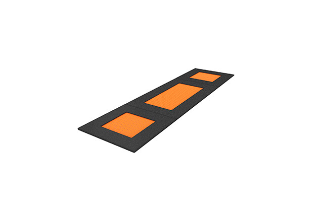 3D rendering af Trampoline - oblong 502 x136 cm three sections orange