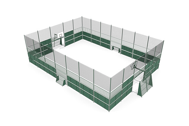 3D rendering af Multi-sport court - Sport Arena 3, 20.76 x14.20 m green
