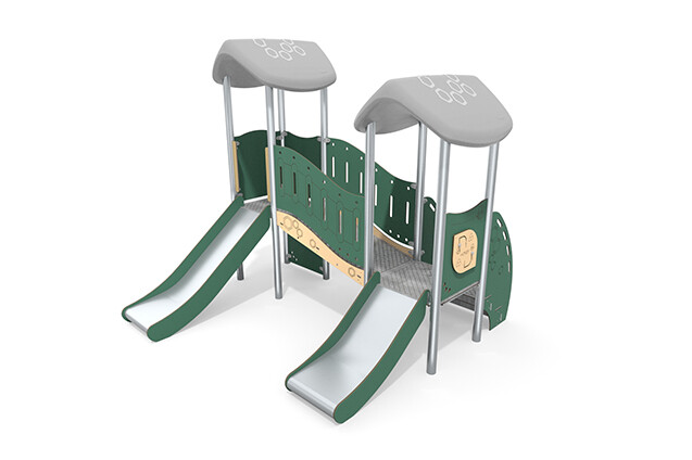 3D rendering af Play tower - Mini double tower two slides