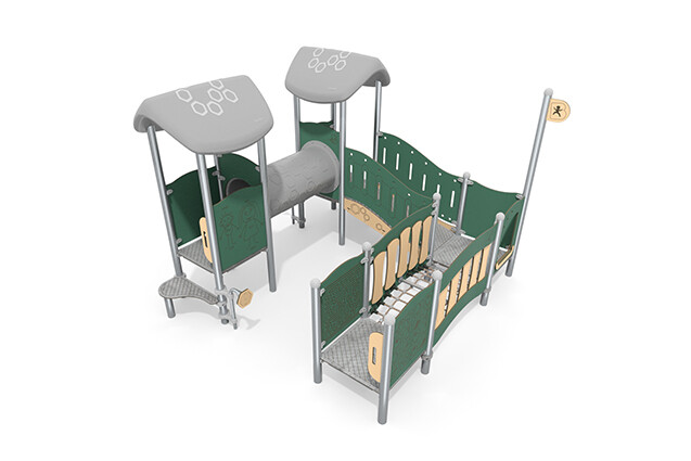 3D rendering af Play tower - Mini quadruple tower crawl tube