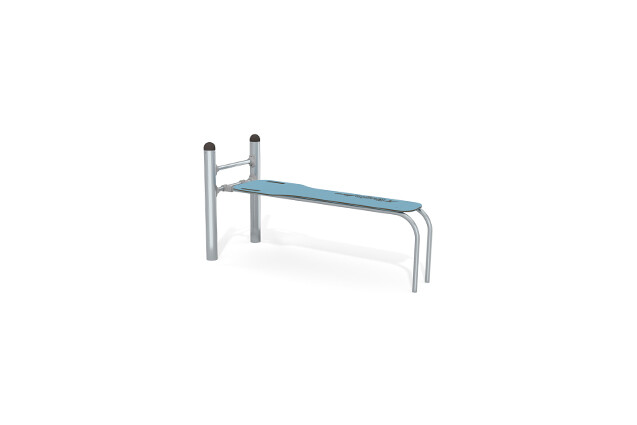 3D rendering af Fitness - Street Workout Inox flat bench blue