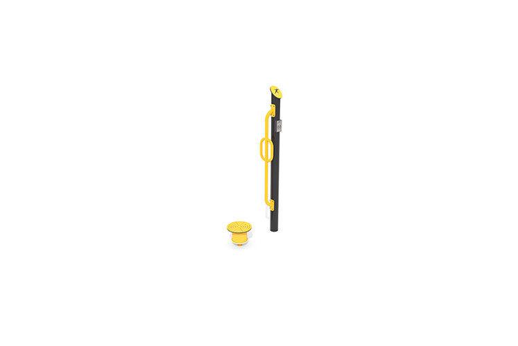 3D rendering af Fitness - Outdoor standing twister yellow