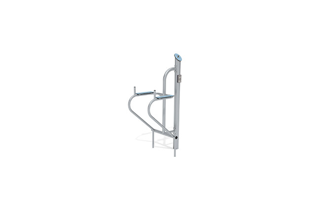 3D rendering af Fitness - Outdoor Inox leg raiser blue