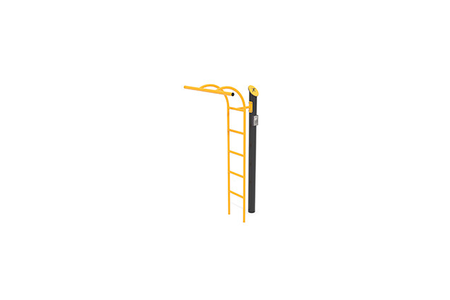 3D rendering af Fitness - Outdoor pull-up ladder yellow