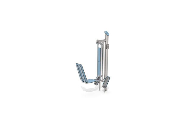 3D rendering af Fitness - Outdoor Inox leg press blue