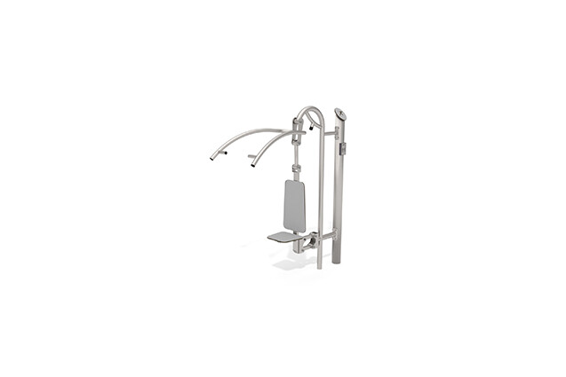 3D rendering af Fitness - Outdoor Inox lat pulldown grey