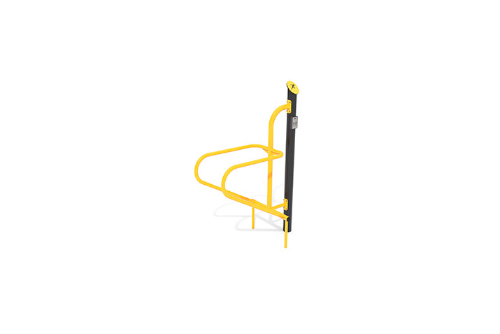 3D rendering af Fitness - Outdoor dip station yellow