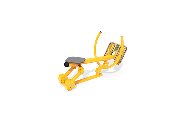 3D rendering af Fitness - Outdoor rowing machine yellow