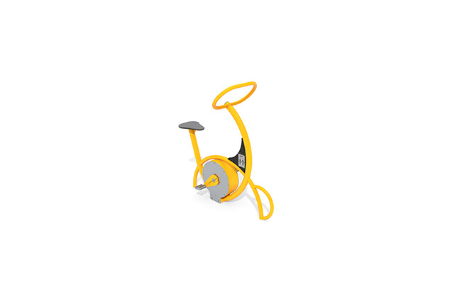 3D rendering af Fitness - Outdoor exercise bike yellow