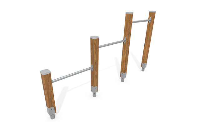 3D rendering af Obstacle course - ECO horizontal bar with three bars