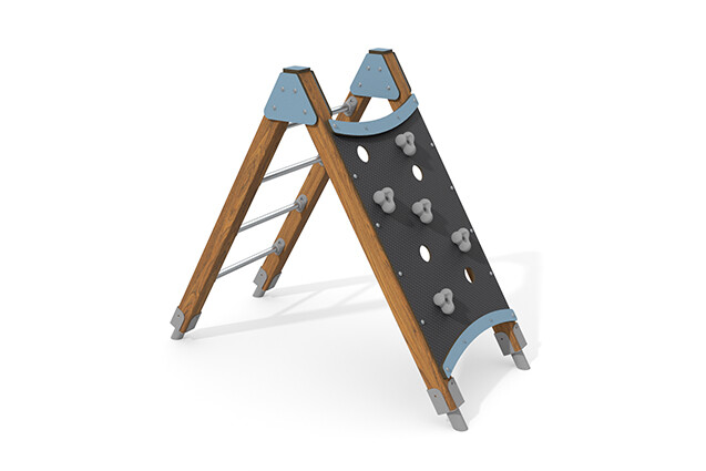 3D rendering af Obstacle course - ECO climbing ladder blue