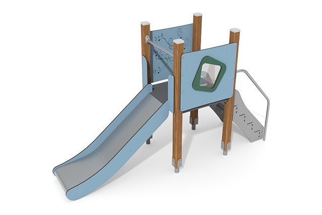 3D rendering af Play tower - ECO single tower slide blue