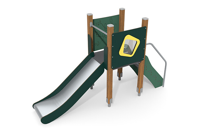 3D rendering af Play tower - ECO single tower slide green