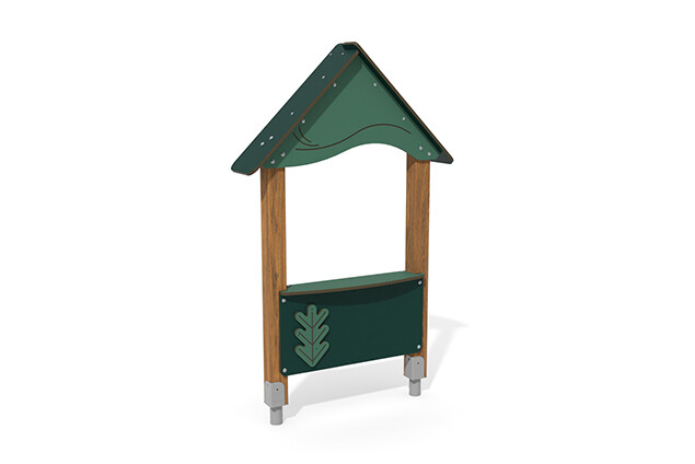3D rendering af Playhouse - ECO facade with counter green