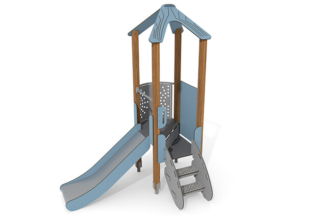 3D rendering af Play tower - ECO single tower balcony blue