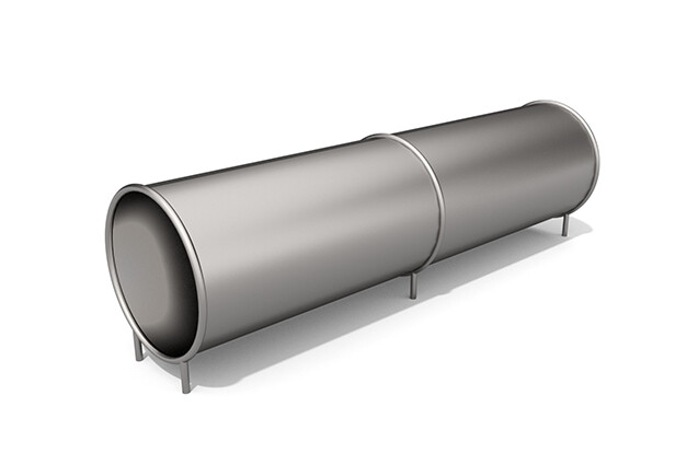 3D rendering af Obstacle course - crawl tube 3 m stainless steel