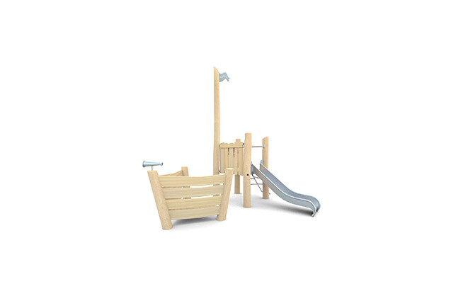 3D rendering af Play ship - two-part ship with tower