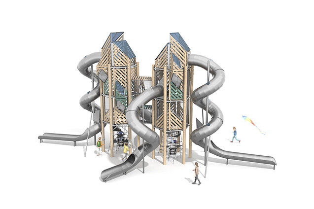 3D rendering af Play tower - Mega Robinie 2