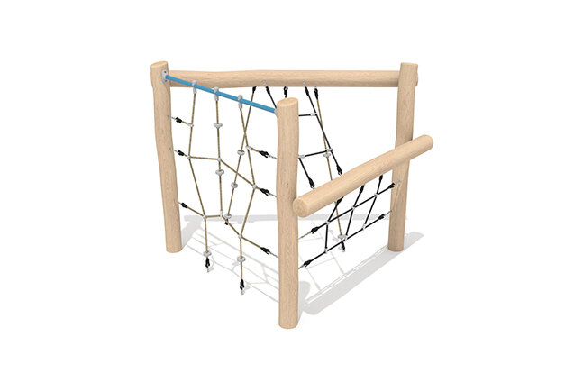 3D rendering af Climbing structure - Robinia Scandic three-sided with inclined climbing nets