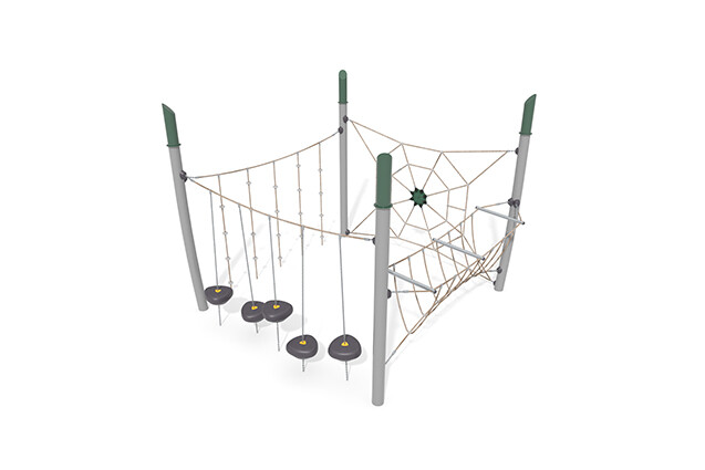 3D rendering af Obstacle course - Acrobat obstacle course 3 green/beige