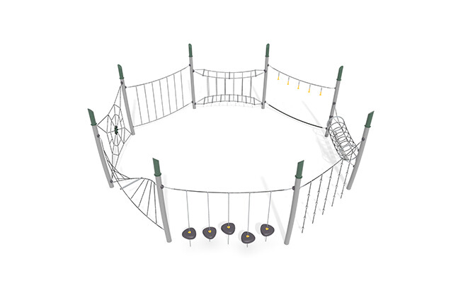 3D rendering af Obstacle course - Acrobat obstacle course 7 green/black