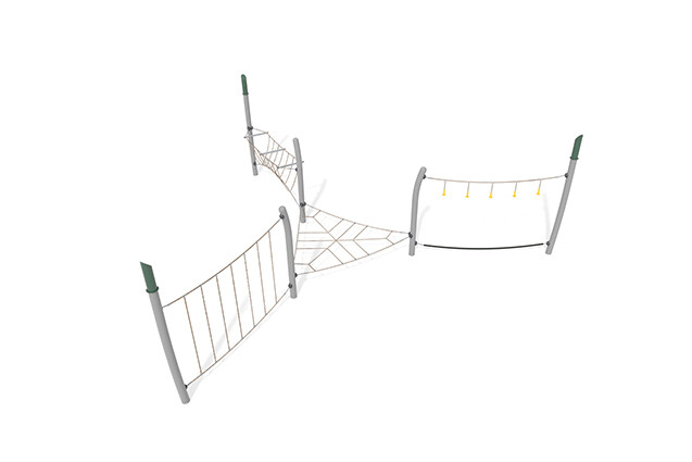 3D rendering af Obstacle course - Acrobat obstacle track 8 green/beige