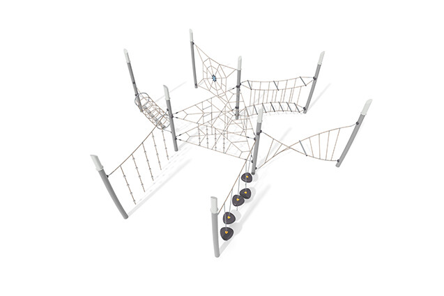 3D rendering af Obstacle course - Acrobat obstacle track 9 grey/beige