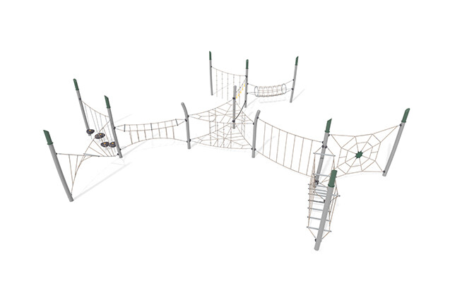 3D rendering af Obstacle course - Acrobat obstacle track 10 green/beige