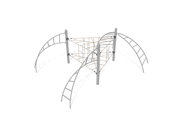 3D rendering af Climbing net - Acrobat triangle grey/beige