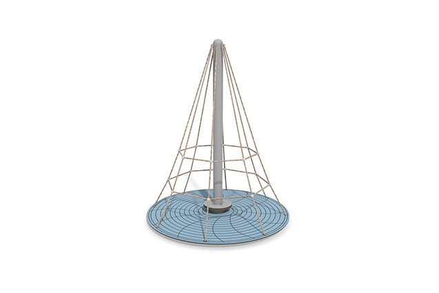 3D rendering af Climbing net - Acrobat rotating pyramid blue/beige
