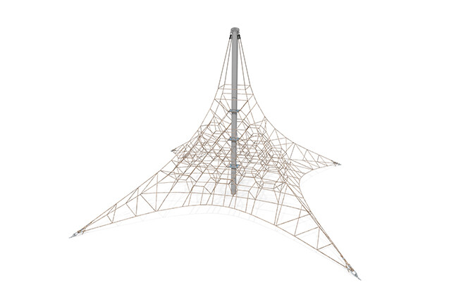 3D rendering af Climbing net - Acrobat pyramid 8 grey/beige