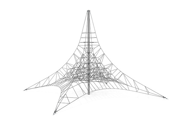3D rendering af Climbing net - Acrobat pyramid 9 grey/black