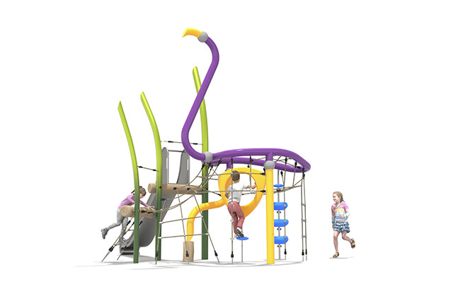 3D rendering af Climbing structure - Organiq flamingo