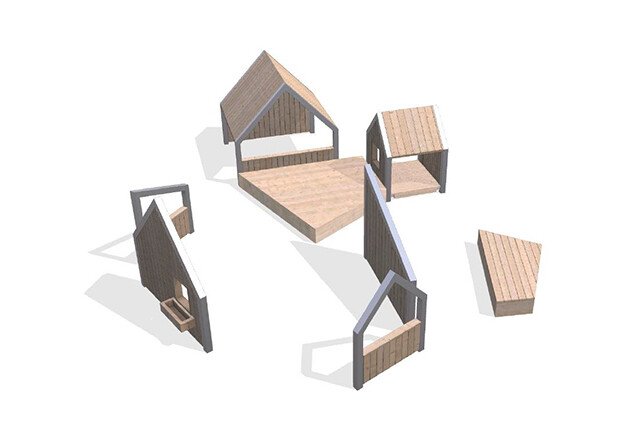 3D rendering af Playhouse - Arthur package 25
