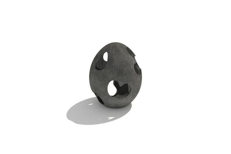 3D rendering af Play sculpture - Concrete egg