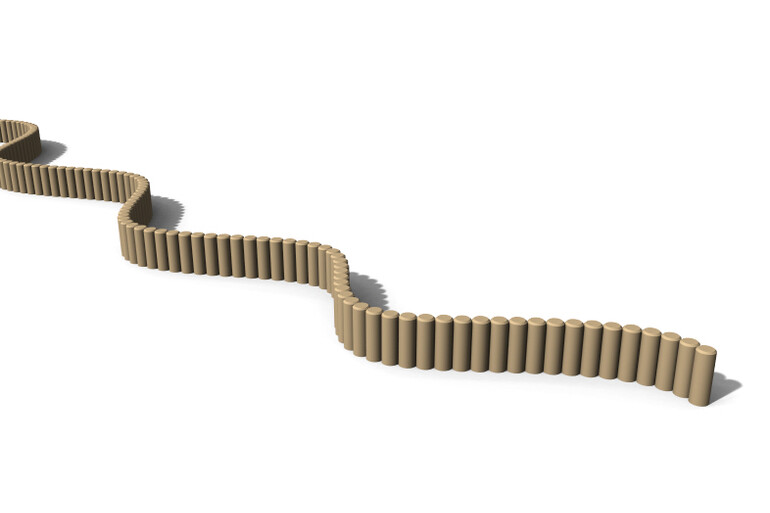 3D rendering af Barrier - palisade ø10