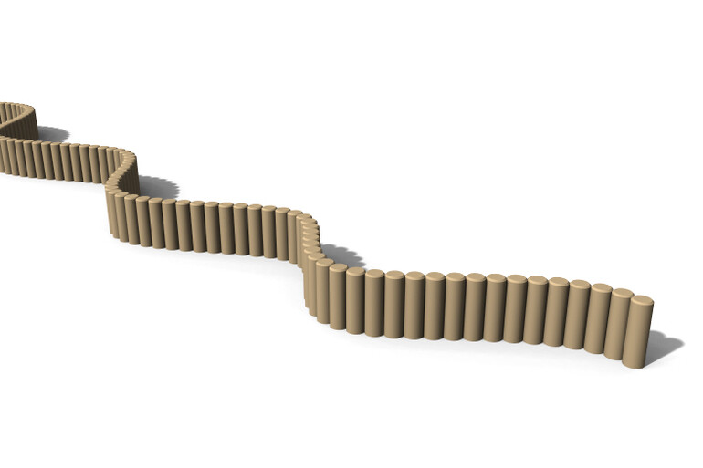 3D rendering af Barrier - palisade ø12