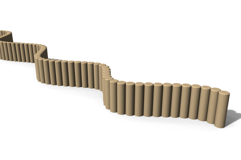 3D rendering af Barrier - palisade ø16