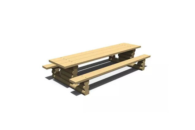 3D rendering af Outdoor furniture - Viking table-bench set robinia